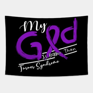 Turner Syndrome Awareness My God Is Stronger - In This Family No One Fights Alone Tapestry