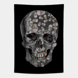 Happy Skull Pattern (black) Tapestry