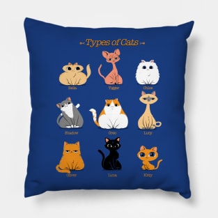 Types of Cats Pillow