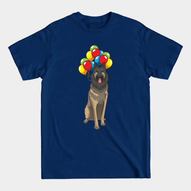 Disover Funny Belgian Shepherd Tervuren Dog With Balloons - Dog Fan - T-Shirt