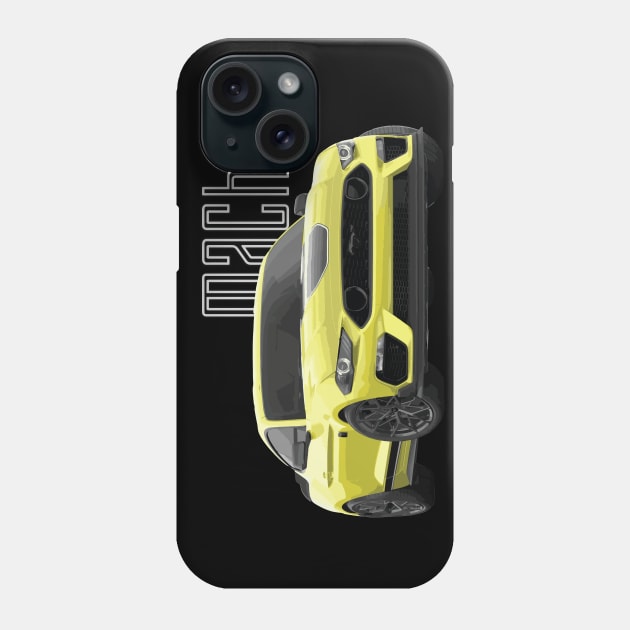 MACH 1 Mustang GT 5.0L V8 Performance Car Yellow Phone Case by cowtown_cowboy