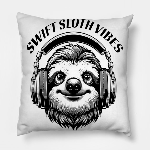 Chill Sloth Headphones - Smooth Beats Pillow by maknatess