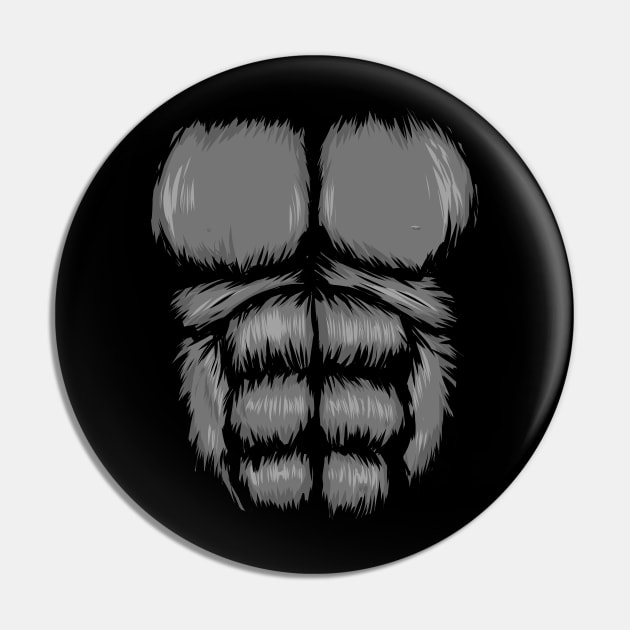 Gorilla Chest Monkey Funny Lazy Halloween Costume Pin by Krishnansh W.