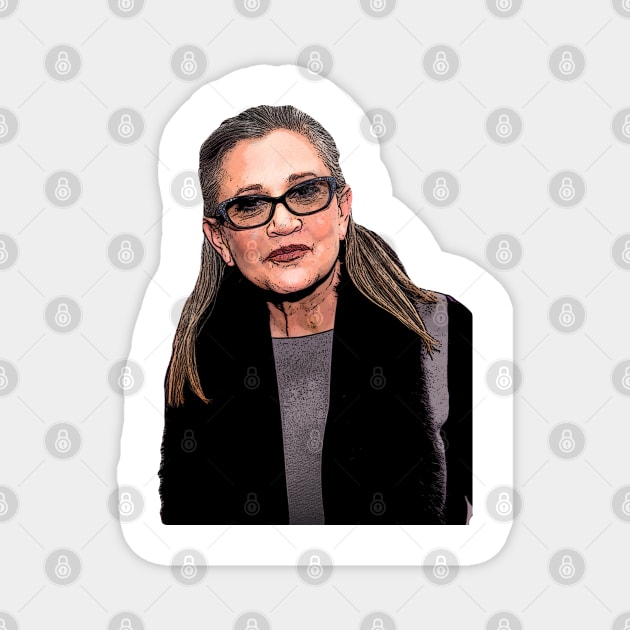 Carrie Fisher Cartoonish Magnet by baranskini