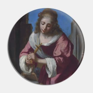 Saint Praxedis by Jan Vermeer Pin