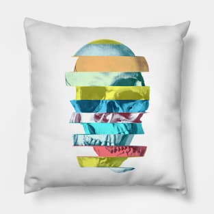 Glitch Skull Pillow