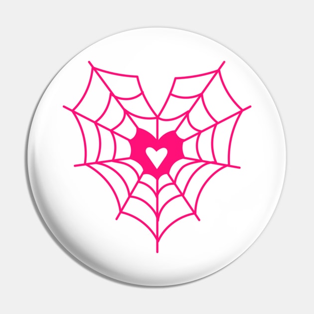 Pink Web Heart Pin by kyokyyosei