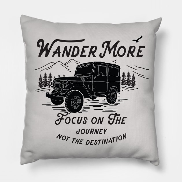 Wander More Pillow by Eugenex