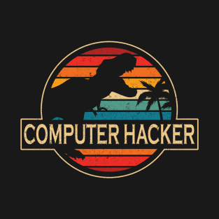 Computer Hacker Dinosaur T-Shirt