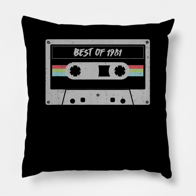 Cassette 39th birthday Gift Men Women Best of 1981 Pillow by teudasfemales