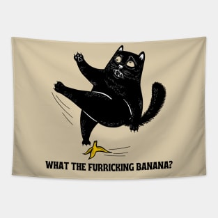 What the furricking banana? Funny cat Tapestry