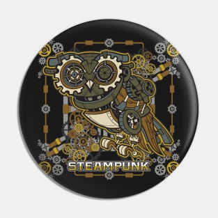 Steampunk Mechanical Owl Pin