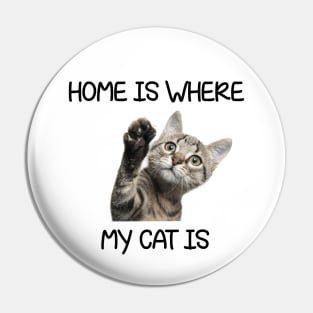 Home Is Where My Cat Is Cat Lover Pin