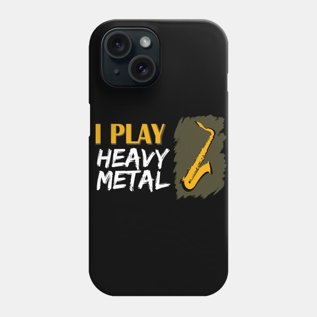 saxophone player heavy metal Phone Case by Lomitasu