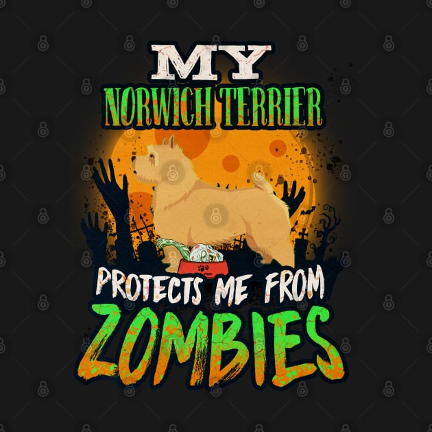 My Norwich Terrier Protects Me From Zombies - Gift For Norwich Terrier Owner Norwich Terrier Lover by HarrietsDogGifts