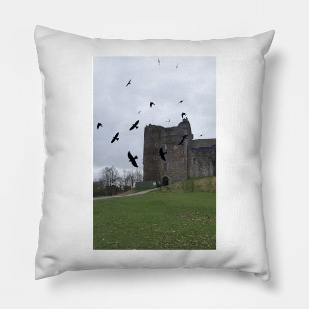 Doune Castle, Scotland Pillow by goldyart