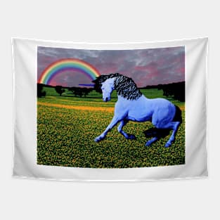 Unicorn Blue Tapestry