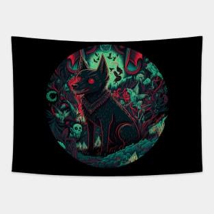 Evil Goth Dog Tapestry