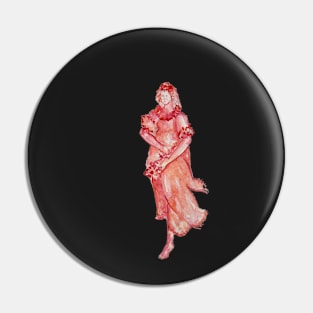 Monochrome red woman figure illustration Pin