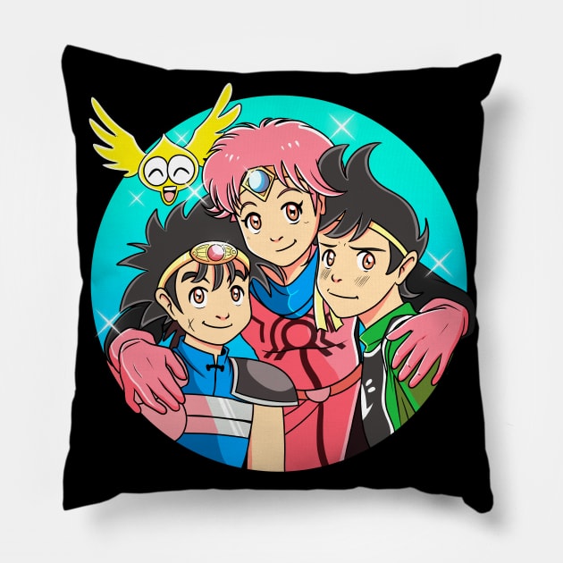 The Hero and his friends Pillow by quietduna