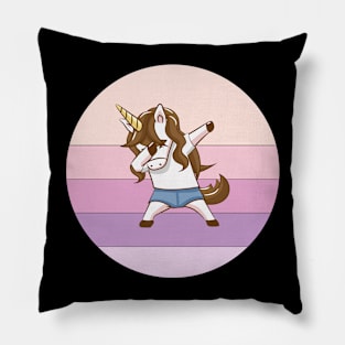 dabbing unicorn Pillow