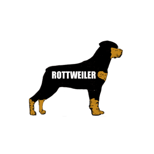 Rottweiler black and mahogany name silhouette T-Shirt