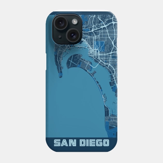 San Diego - United States Peace City Map Phone Case by tienstencil