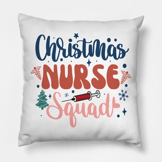 Christmas Nurse Crew Pillow by MZeeDesigns