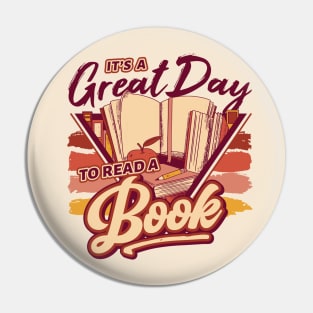 Retro It's a Great Day to Read a Book // 90s Style Book Lover Pin