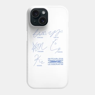 design with the autographs of the group Le sserafim Phone Case