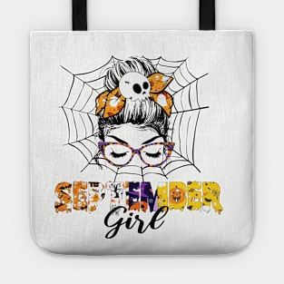 September Girl Birthday Happy Halloween Tote