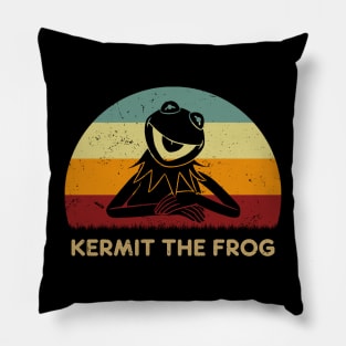 Retro Sunset - Kermit The Frog Hello Pillow