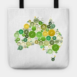 aussie buttons green and gold Tote