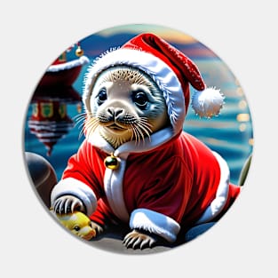Santa Baby Seal Pin