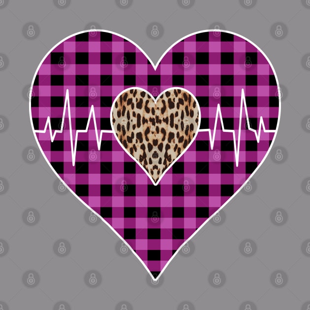 Women’s Striped Plaid Printed Heart Valentine's Day by Nicolas5red1