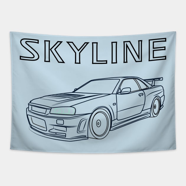 Skyline GTR Tapestry by CrimsonsDesign