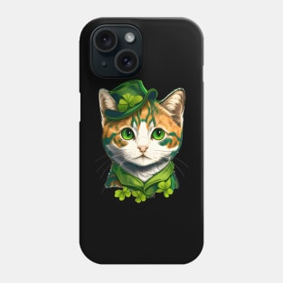 Lucky Beautiful Cat Lady Cat Girl St. Patrick's Day Phone Case