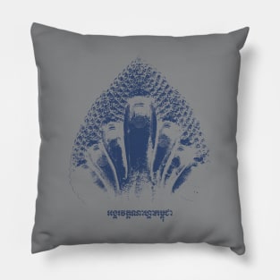 Naga Angkor Wat Cambodia in Navy Pillow