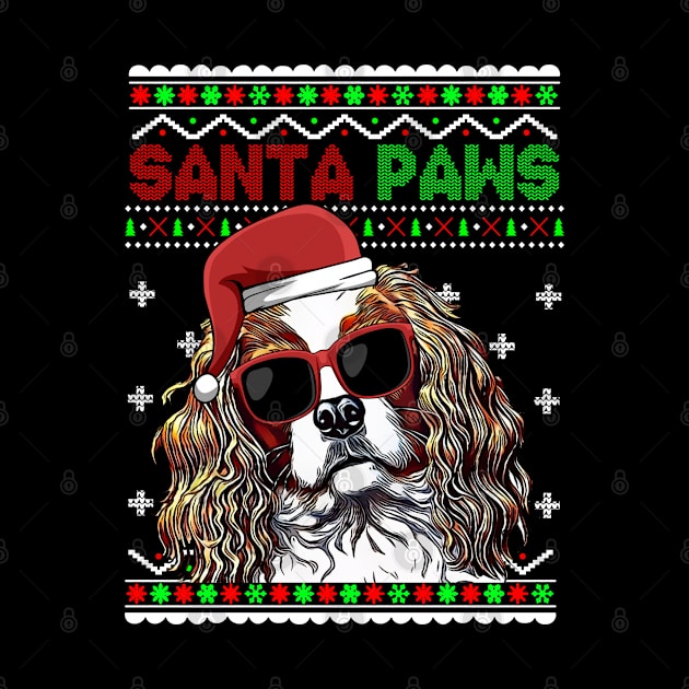 Cavalier King Charles Spaniel Dog Funny Santa Paws Christmas by TheBeardComic