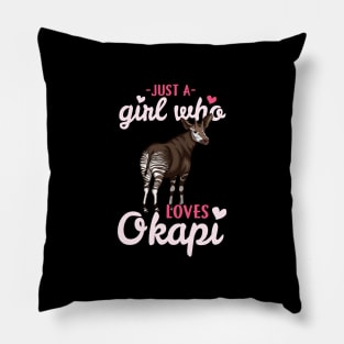 Just a Girl who loves Okapi I Zebra Forest Giraffe design Pillow