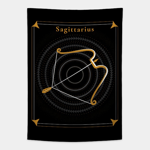 Sagittarius | Astrology Zodiac Sign Design Tapestry by The Witch's Life