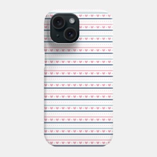 Pastel Lines with Hearts Phone Case