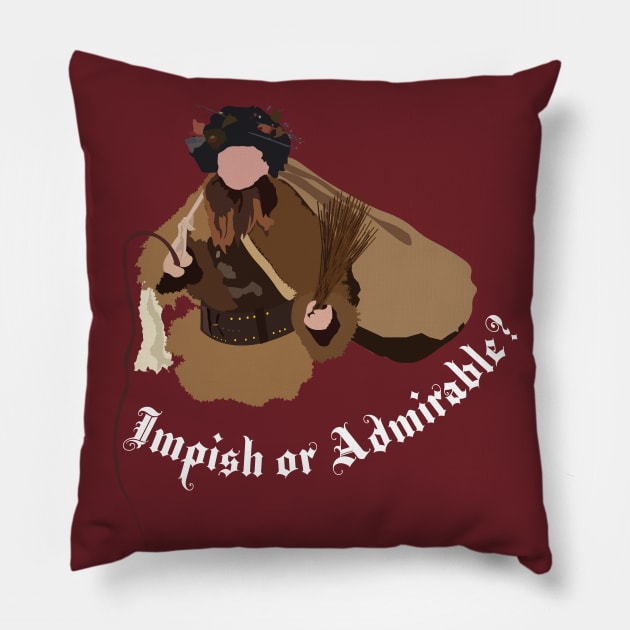 Dwight Schrute Impish or Admirable Belsnickel Art – The Office (white text) Pillow by Design Garden