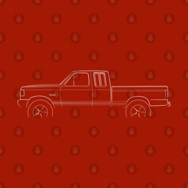 1987 Ford F-150 Supercab 4x4- profile stencil, white by mal_photography