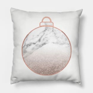 Rose gold Christmas bauble II Pillow