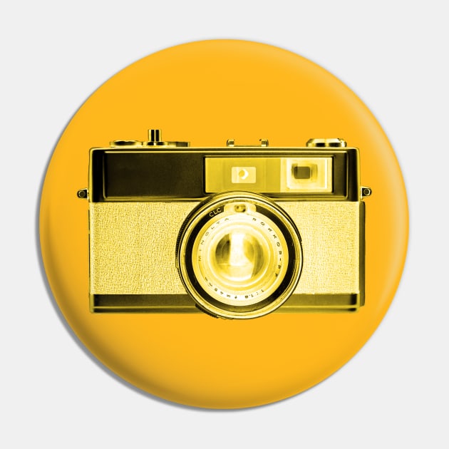 Gold/Yellow - Vintage 1960s Rangefinder Camera Pin by DecPhoto