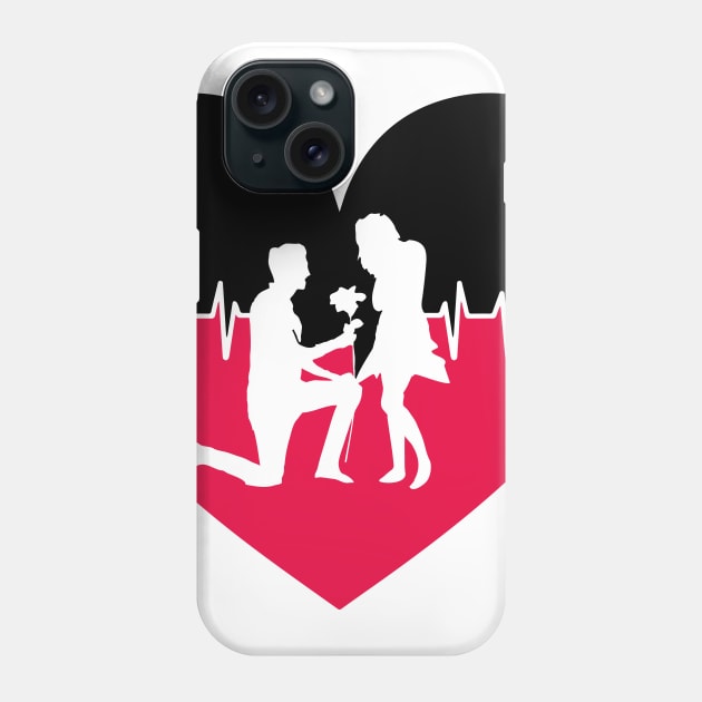 Propose from Love Heartbeat Phone Case by Sanzida Design