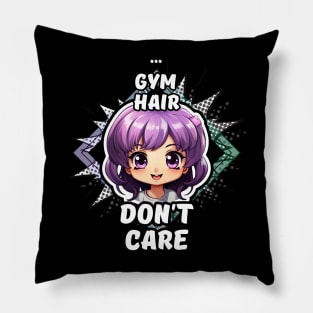 Kawaii Gym Hair Don't Care Anime Pillow