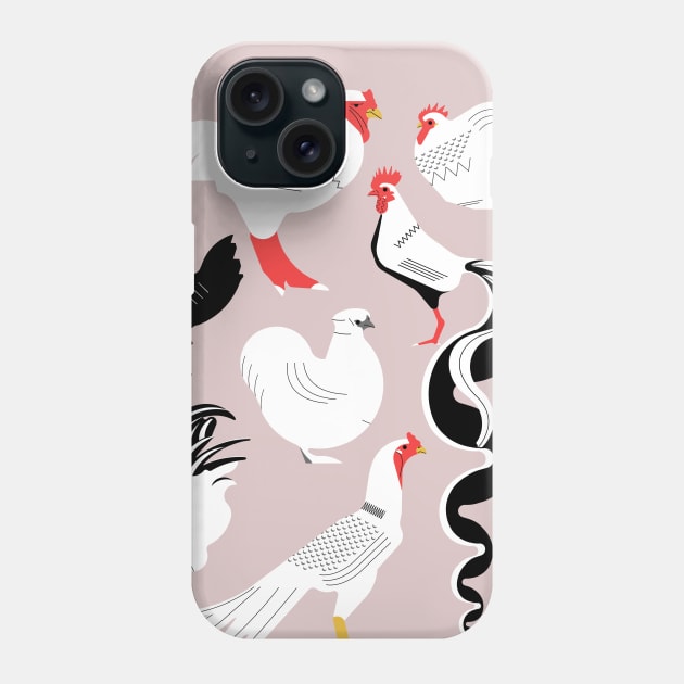 Asian roosters Phone Case by Aline Eg