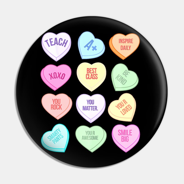 Funny Teacher Valentines Day Teach Heart Candy Pin by jadolomadolo